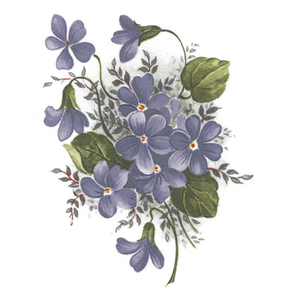 Purple Violet Flower Overglaze Waterslide Ceramic Decals