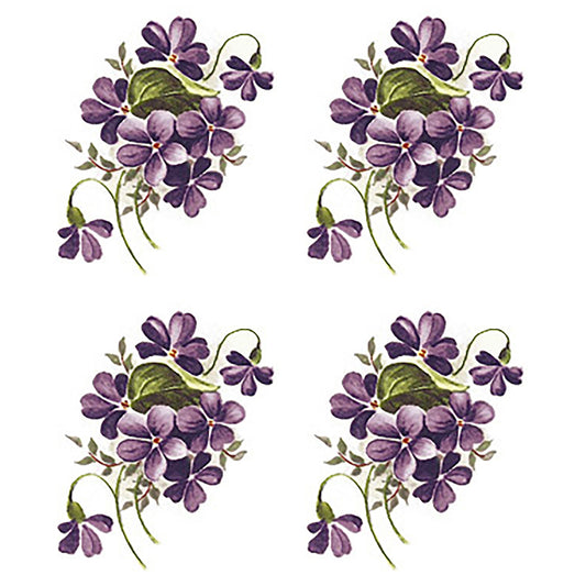 Purple Violet Flower Overglaze Waterslide Ceramic Decals