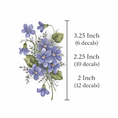 Purple Violet Flower Overglaze Waterslide Ceramic Decals