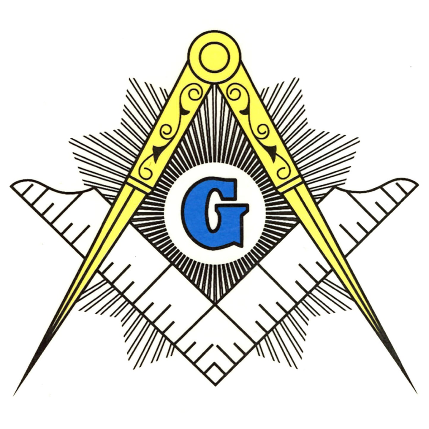 Masonic Emblem Blue Yellow Select-A-Size Waterslide Ceramic Decals