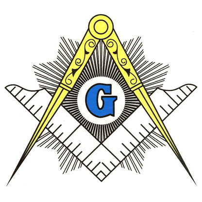 Masonic Emblem Blue Yellow Select-A-Size Waterslide Ceramic Decals