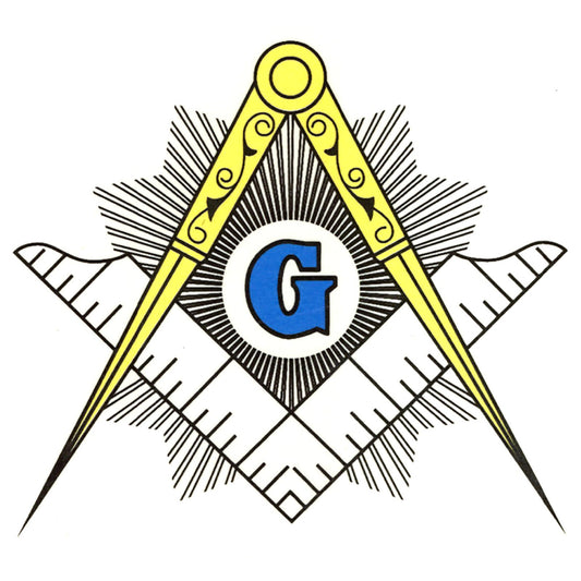 Masonic Emblem Blue Yellow Select-A-Size Waterslide Ceramic Decals