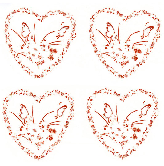 Golden Hearts and Butterflies Overglaze Ceramic Decals