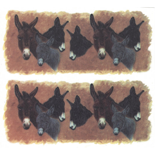 Trio of Donkeys Mug Wrap Overglaze Ceramic Decals