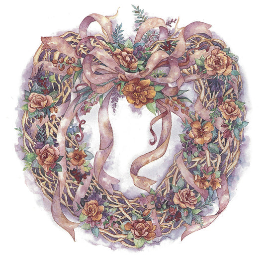 Country Grapevine Floral Wreath Overglaze Ceramic Decals