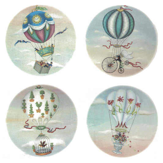 Hot Air Balloons in Flight Overglaze Ceramic Decals