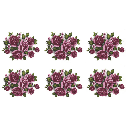 Rose Pink Flower Bouquet Overglaze Waterslide Ceramic Decals
