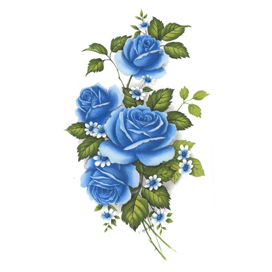 Rose Blue Flower Overglaze Waterslide Ceramic Decals