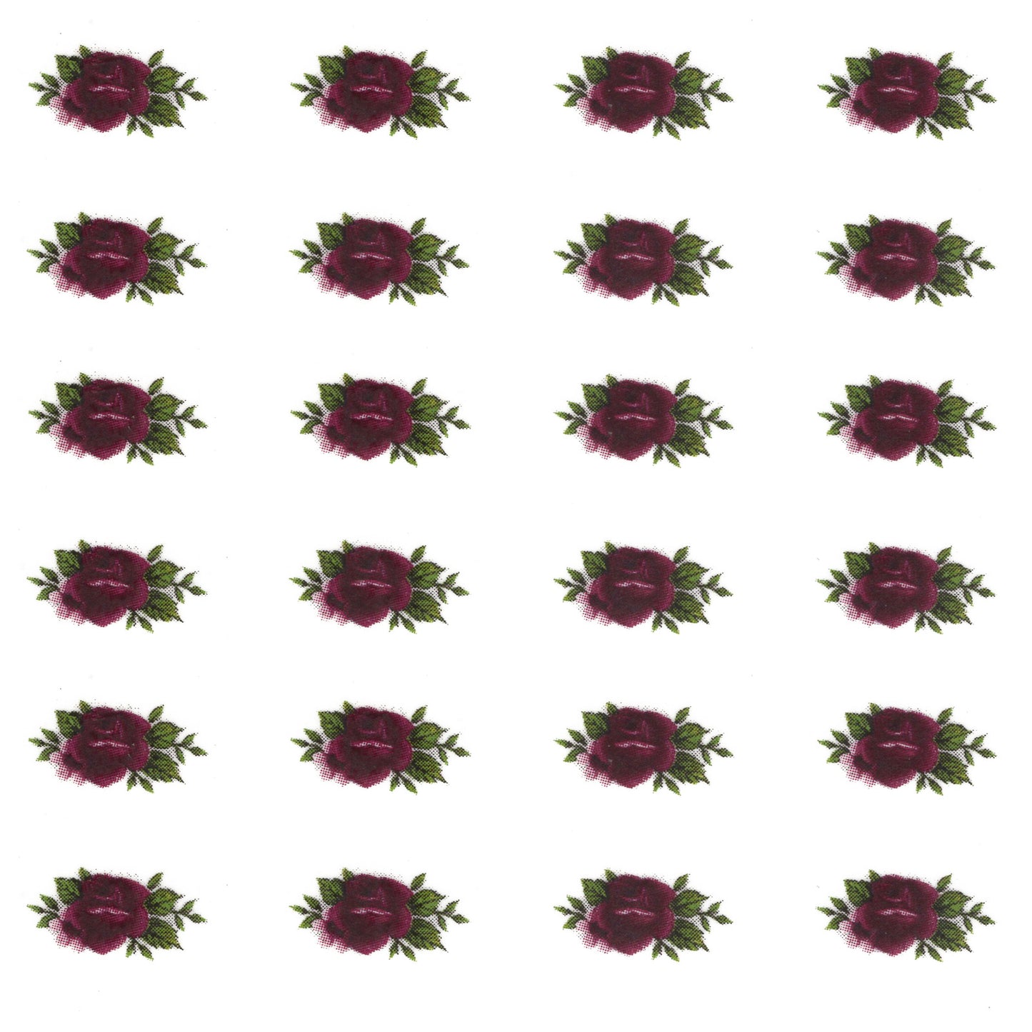Burgundy Rose Flower Bits 5/8 Inch 48 pcs Overglaze Waterslide Ceramic Decals
