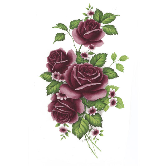 Rose Maroon Flower Overglaze Ceramic Decals