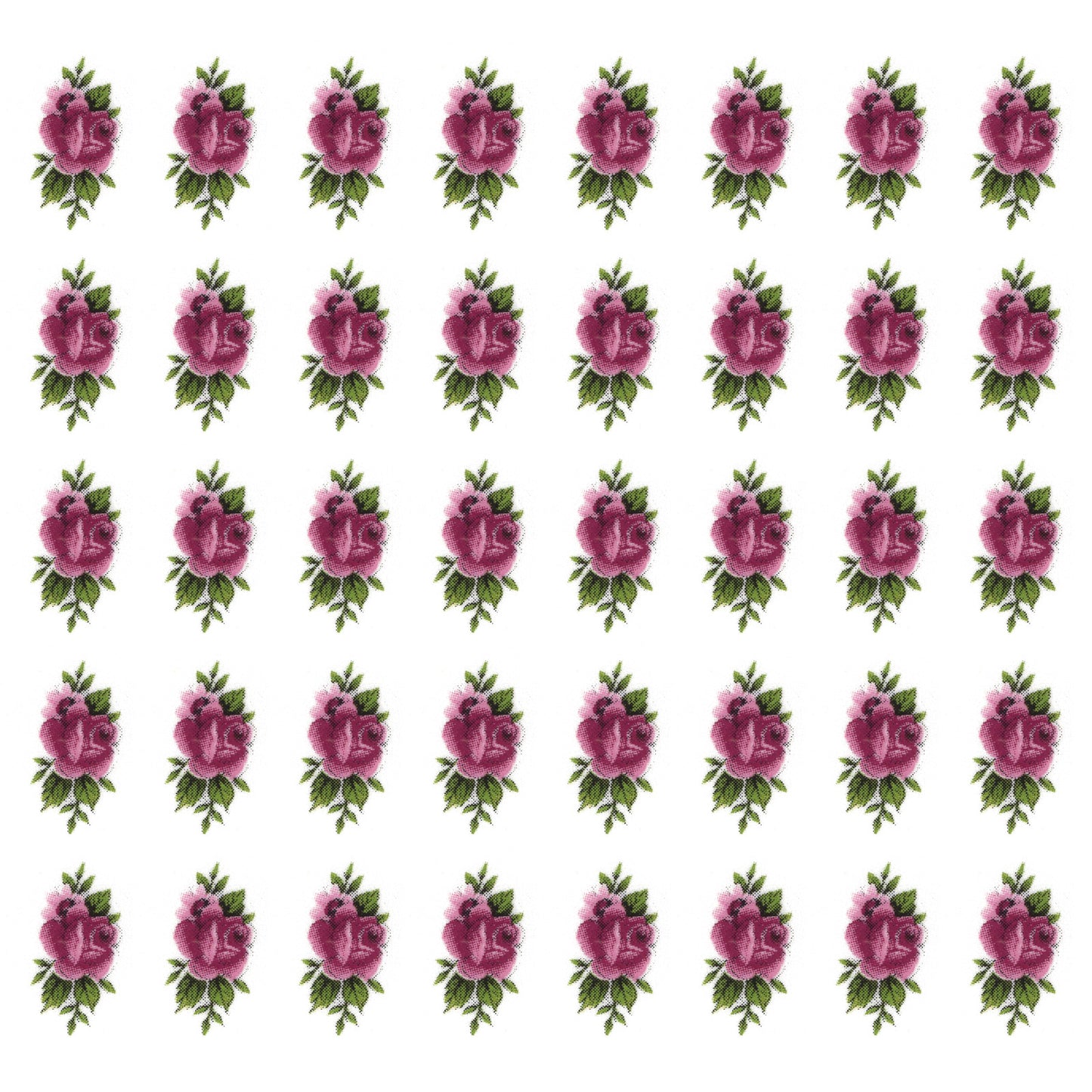 Pink Rose Flower Bits 40 pcs 0.5 Inch Overglaze Waterslide Ceramic Decals