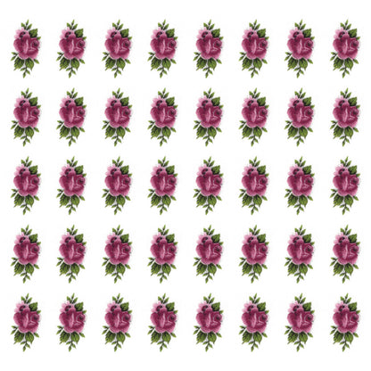 Pink Rose Flower Bits 40 pcs 0.5 Inch Overglaze Waterslide Ceramic Decals