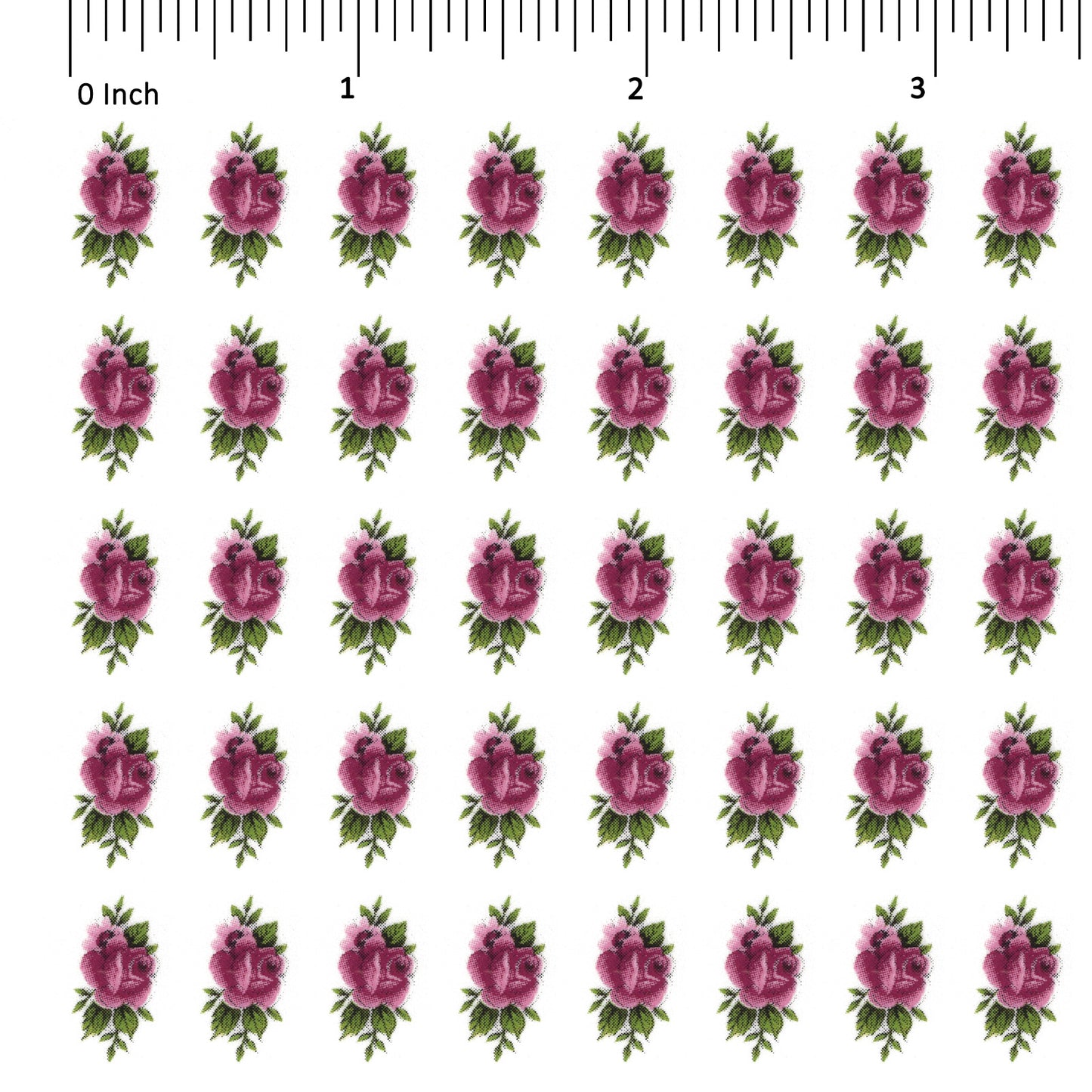 Pink Rose Flower Bits 40 pcs 0.5 Inch Overglaze Waterslide Ceramic Decals