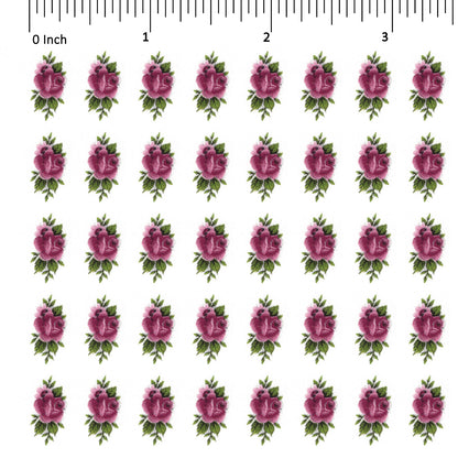 Pink Rose Flower Bits 40 pcs 0.5 Inch Overglaze Waterslide Ceramic Decals