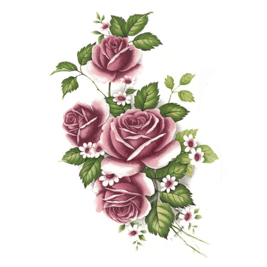 Rose Pink Flower Spray Overglaze Waterslide Ceramic Decals