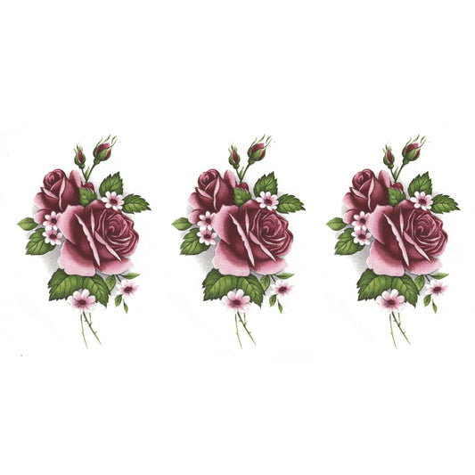 Rose Pink Flower Spray E Overglaze Waterslide Ceramic Decals