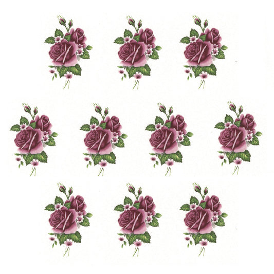 Rose Pink Flower Q Overglaze Waterslide Ceramic Decals