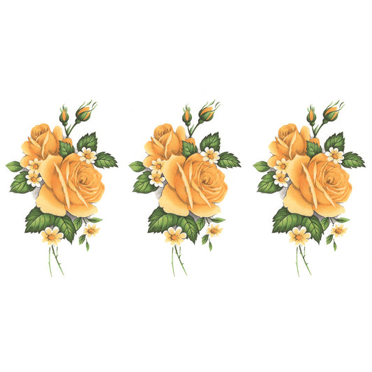 Yellow Rose Flower E Overglaze Waterslide Ceramic Decals
