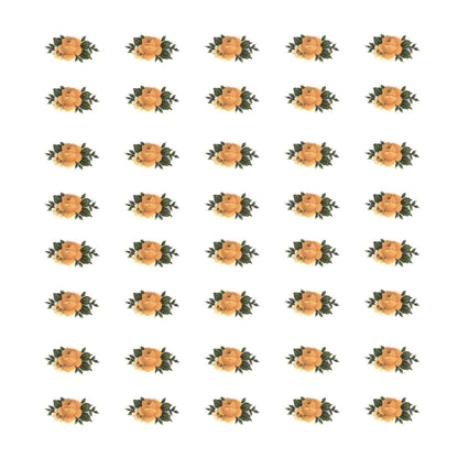 Yellow Rose Flower Tiny 0.75 Inch 40 pcs Overglaze Waterslide Ceramic Decals