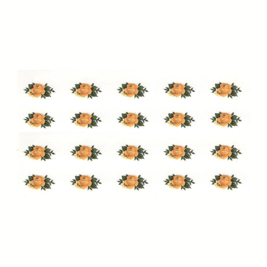 Yellow Rose Flower Tiny 0.75 Inch 20 pcs Overglaze Waterslide Ceramic Decals