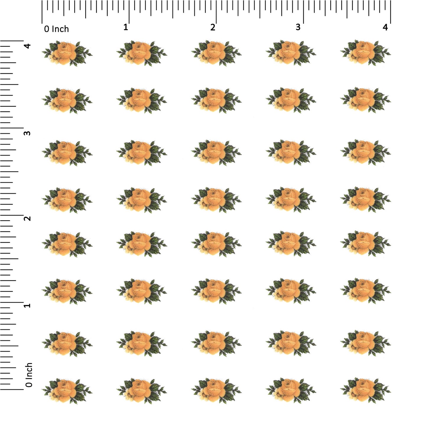 Yellow Rose Flower Tiny 0.75 Inch 40 pcs Overglaze Waterslide Ceramic Decals