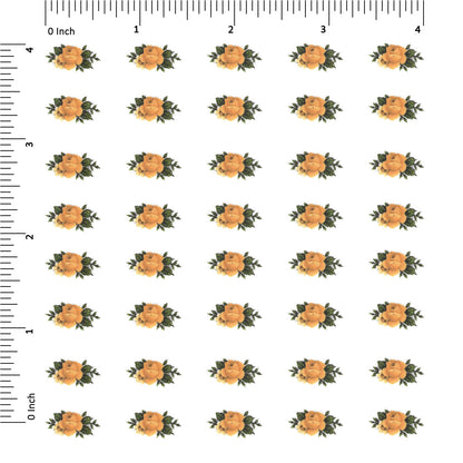 Yellow Rose Flower Tiny 0.75 Inch 40 pcs Overglaze Waterslide Ceramic Decals