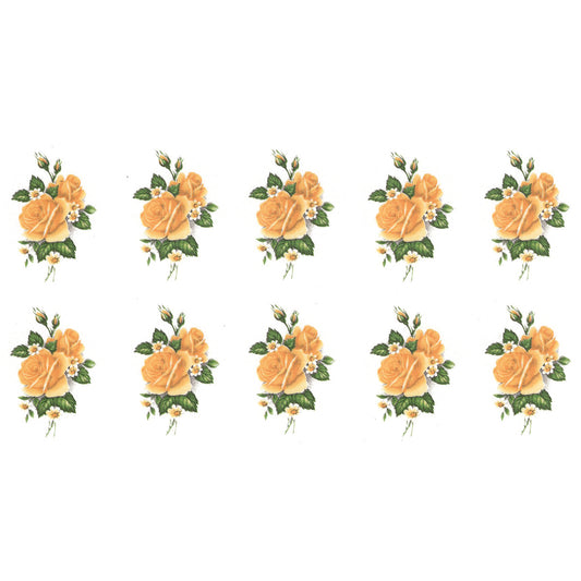 Yellow Rose Flower Small Q Overglaze Waterslide Ceramic Decals