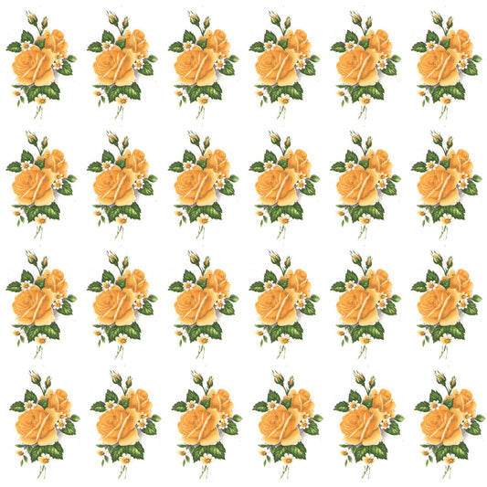 Yellow Rose Flower Small Q Overglaze Waterslide Ceramic Decals