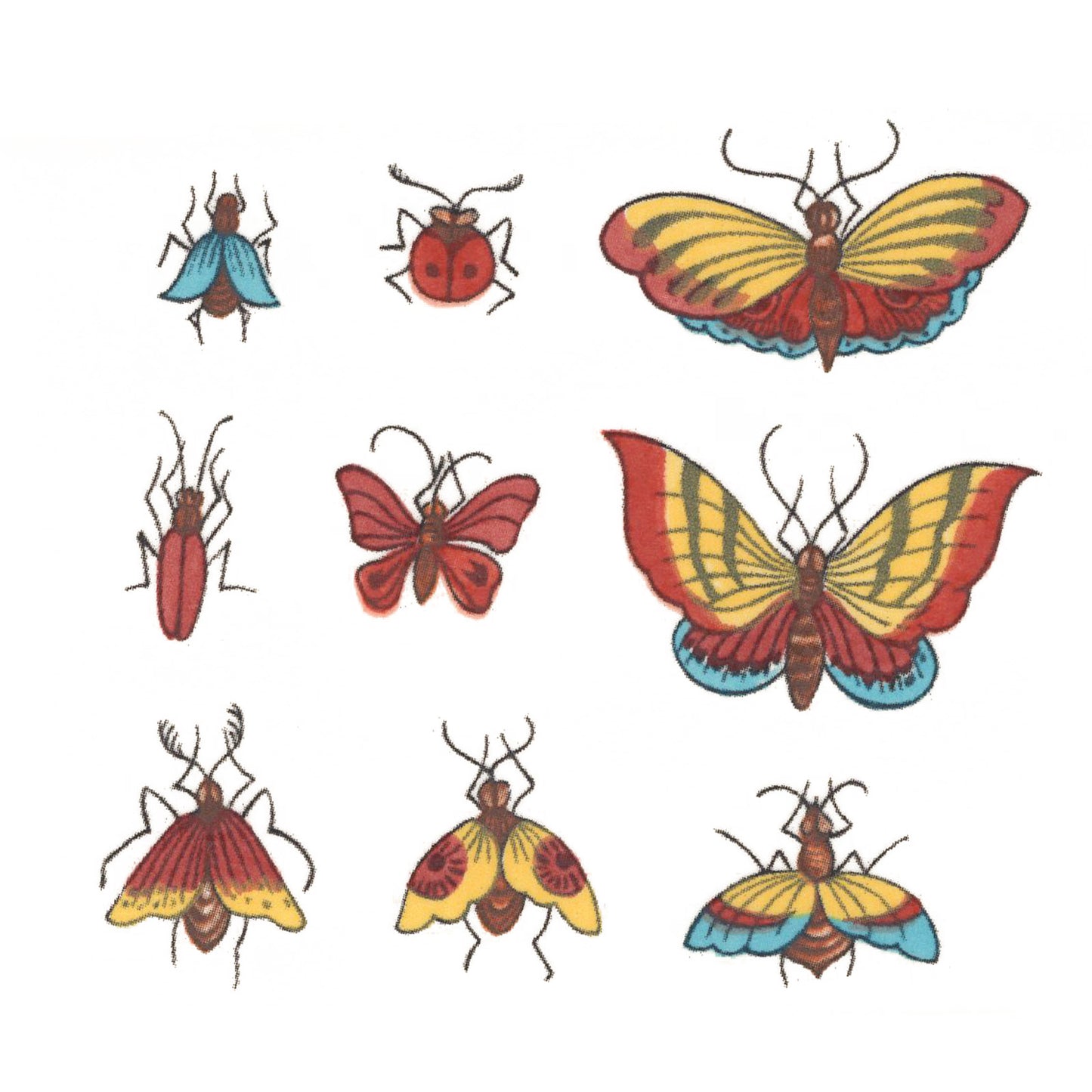 Butterfly Ladybug Fly Bugs Overglaze Ceramic Decals