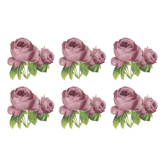Flowers June Pink Rose Small Overglaze Ceramic Decals