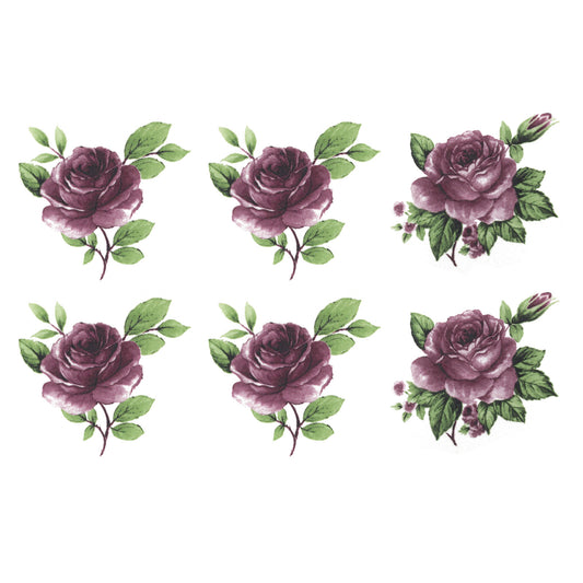 Pink Rose Flowers Waterslide Ceramic Decal