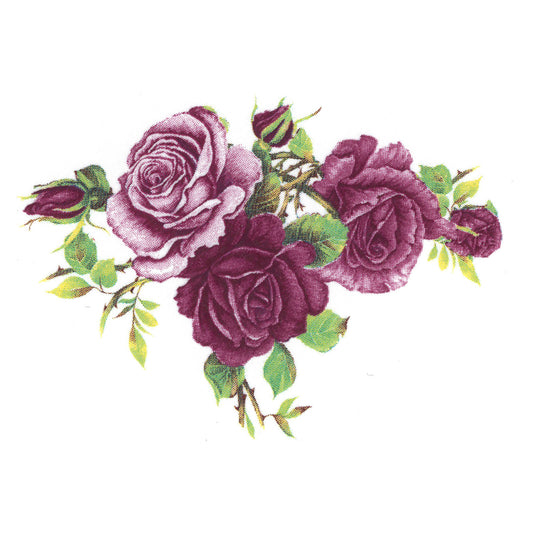 Burgundy Pink Rose Swag Flowers Waterslide Ceramic Decals