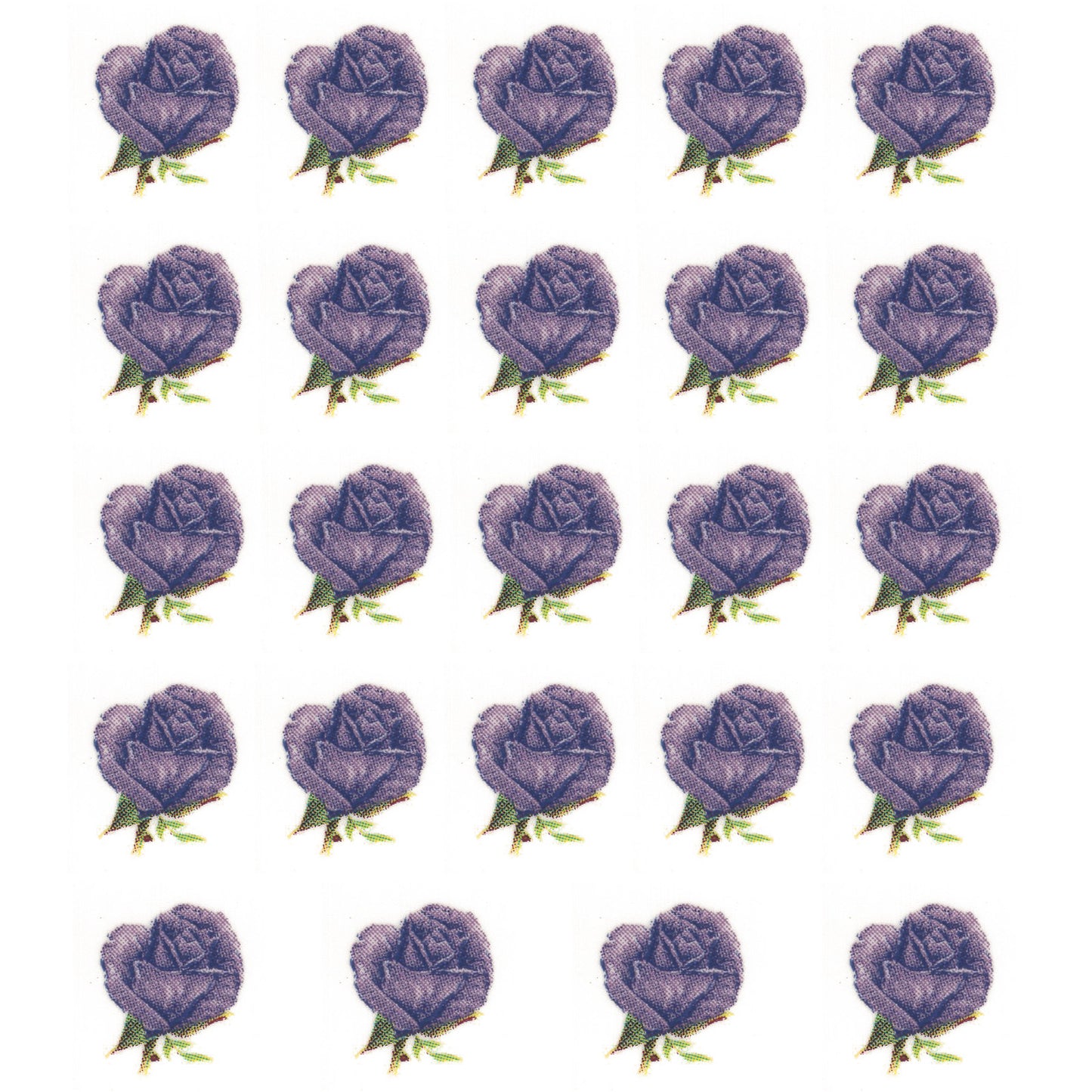 Purple Lavender Tiny Rose Bits 24 pcs 0.35 Inch Waterslide Ceramic Decals