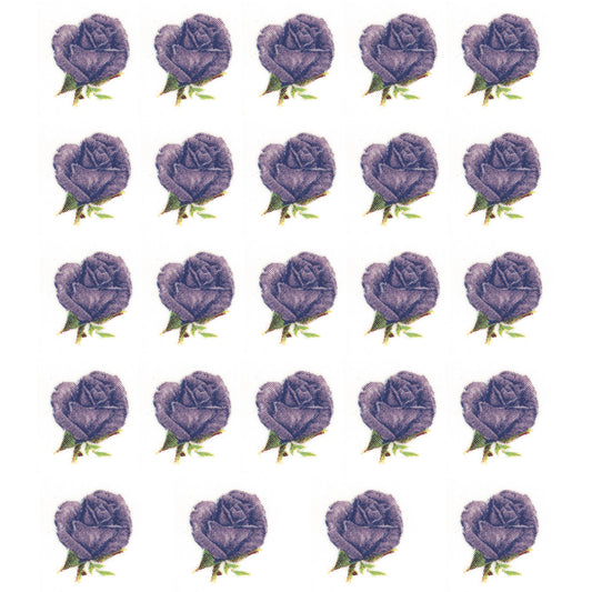 Purple Lavender Tiny Rose Bits 24 pcs 0.35 Inch Waterslide Ceramic Decals