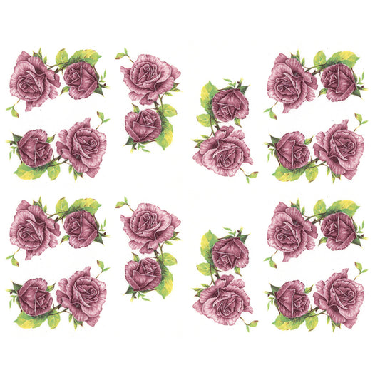 Pink Rose Flowers HJ Waterslide Ceramic Decals