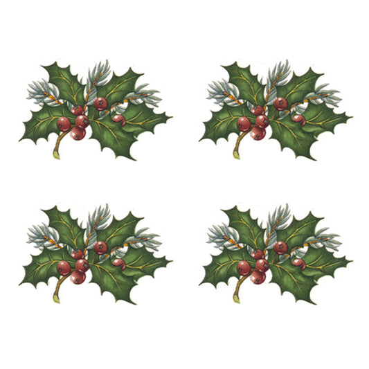 Christmas Holly Style B Overglaze Ceramic Decals