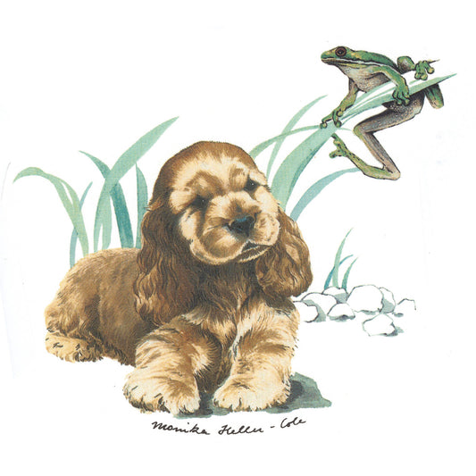 Puppy and Frog Overglaze Waterslide Ceramic Decal
