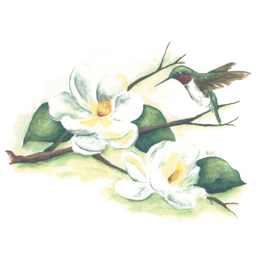 Flowers Magnolia Hummingbird Overglaze Ceramic Decals