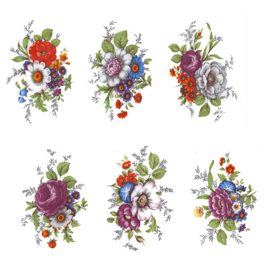 Flowers Wildflowers Bouquets Style B Overglaze Ceramic Decals