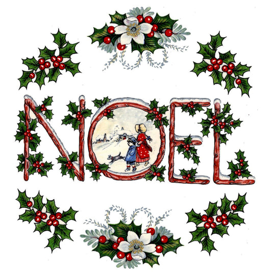 Christmas Vintage Noel Holly Berries Overglaze Waterslide Ceramic Decals