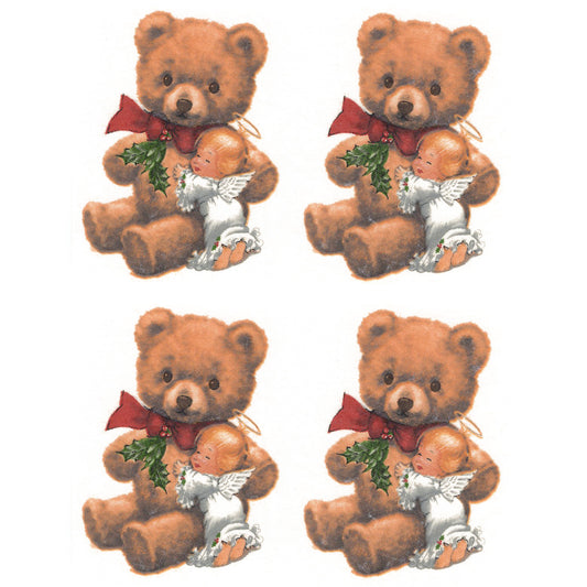 Christmas Teddy Angel Overglaze Ceramic Decals