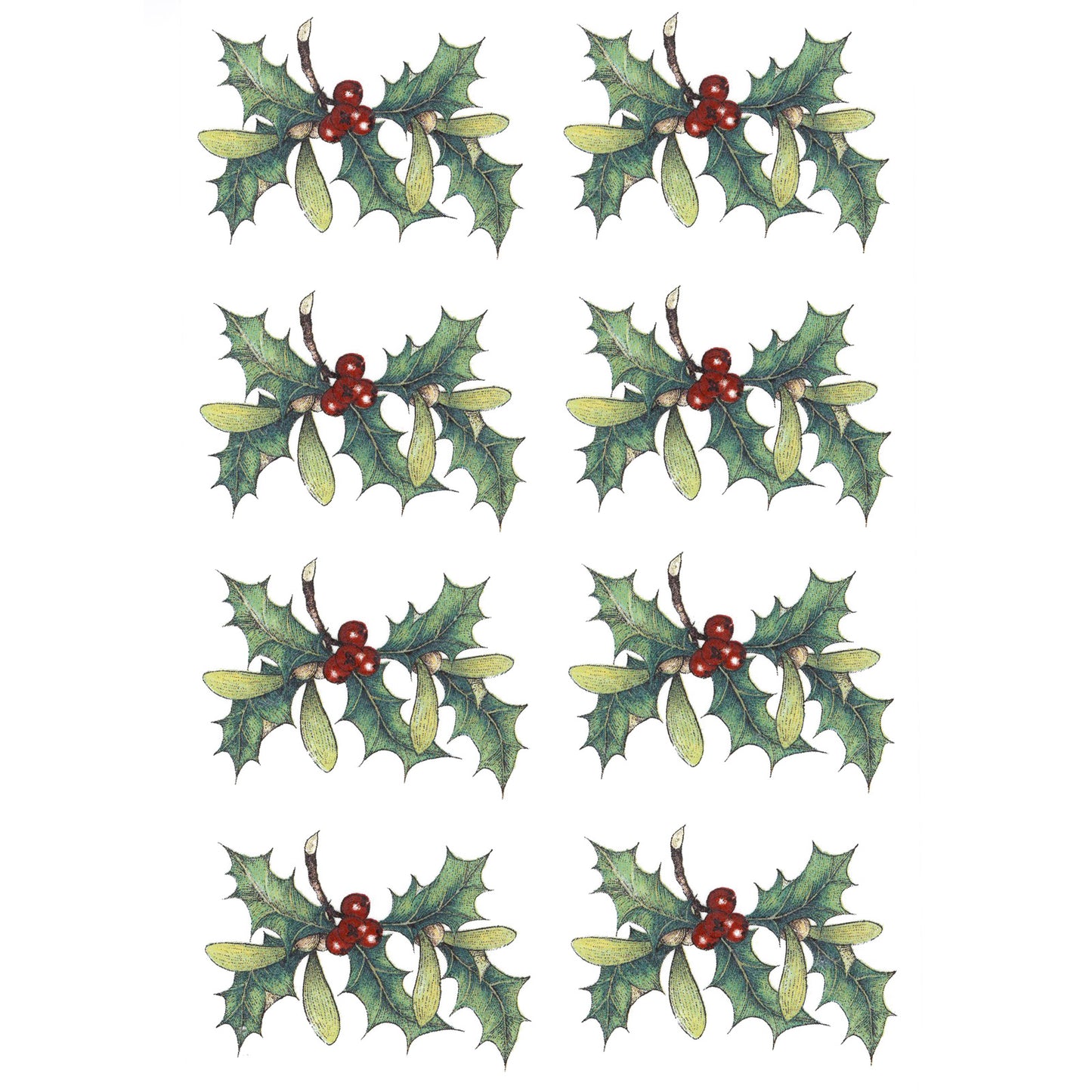 Christmas Holly Overglaze Ceramic Decals