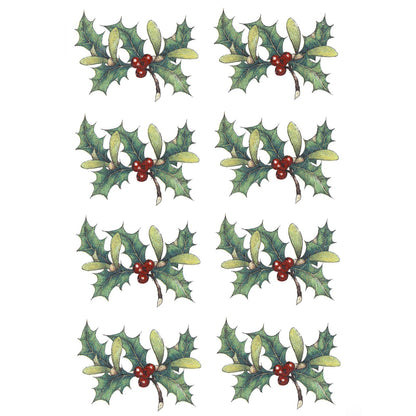 Christmas Holly Overglaze Ceramic Decals