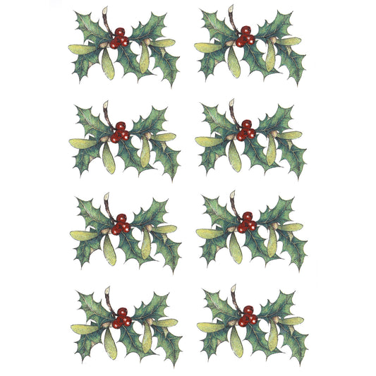 Christmas Holly Overglaze Ceramic Decals