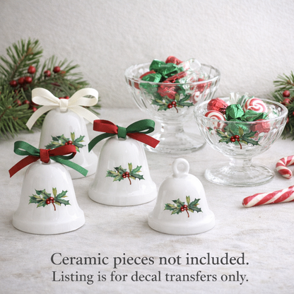 Christmas Holly Overglaze Ceramic Decals