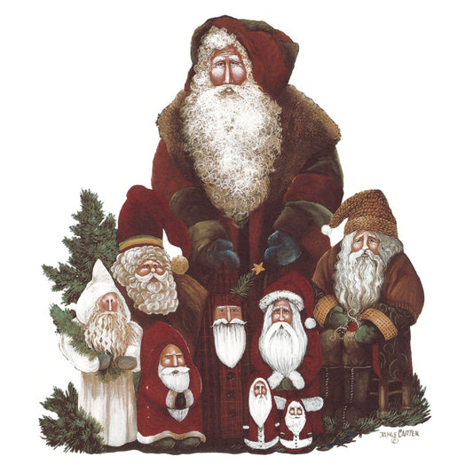 Christmas Santa Folk Art Overglaze Ceramic Decals