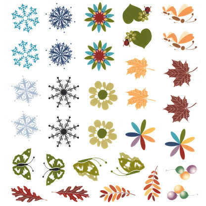 Seasonal Bits and Pieces Spring Summer Fall Winter Waterslide Ceramic Decals