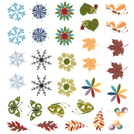 Seasonal Bits and Pieces Spring Summer Fall Winter Waterslide Ceramic Decals