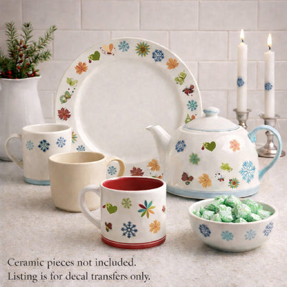 Seasonal Bits and Pieces Spring Summer Fall Winter Waterslide Ceramic Decals