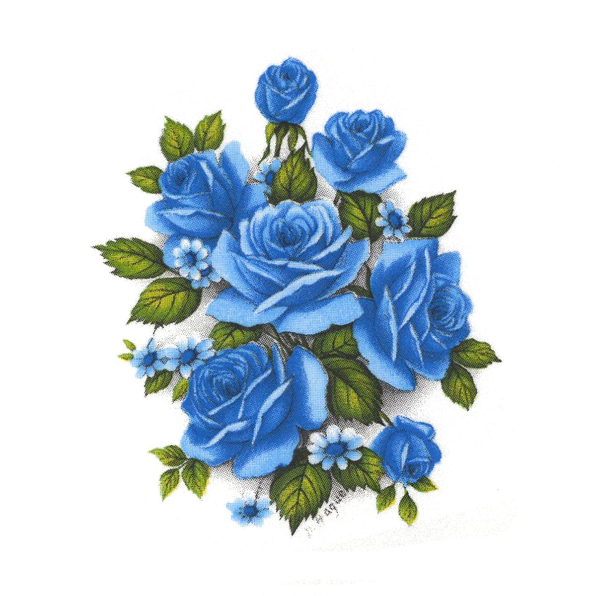 Rose Blue Flower Style N Overglaze Waterslide Ceramic Decals